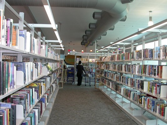 Library's turning 50 - shelves all up