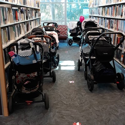 Library's turning 50 - Rhymtime - parked prams