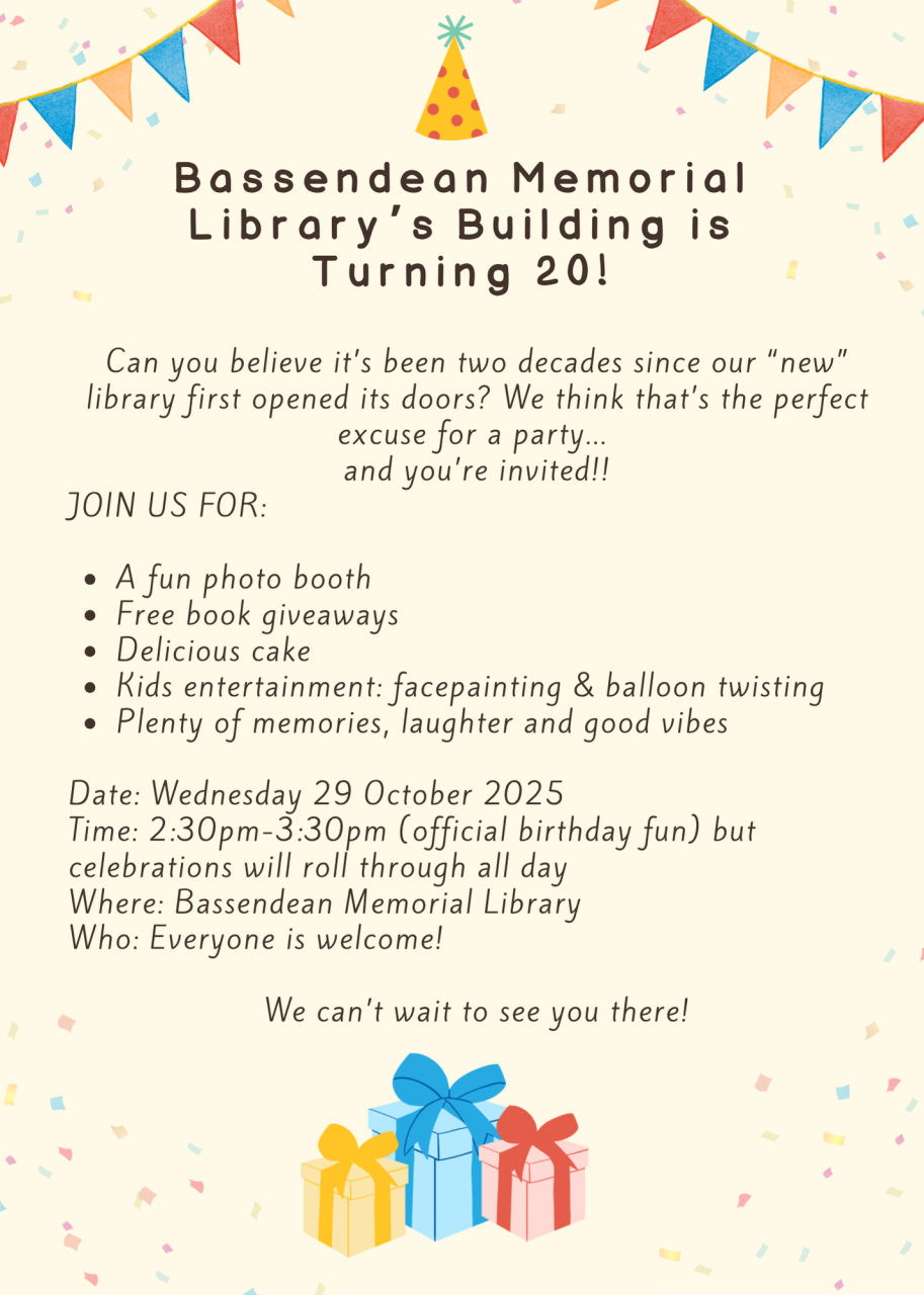 Bassendean Memorial Library's 20th Birthday Party!